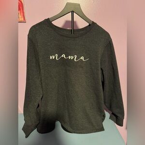 Kids Charcoal Sweatshirt with 'Mama' Print